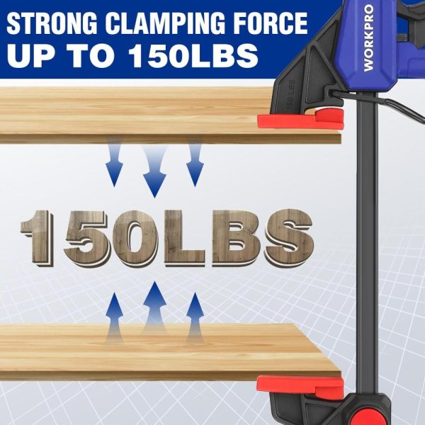 10-Pack Bar Clamps For Woodworking, 6-Inch (2) Mini & (2) Light Duty And 12-Inch (2) Wood Clamps & 1-Inch (4) Spring Clamps, F Clamps With 50/150 Lbs Load Limited | Clamps Clamps Clamps