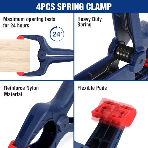 10-Pack Clamps For Woodworking, 12" & 6" Bar Clamps, 2 Quick-Release Ratcheting Wood Clamps And 4 Spring Clamps, Light Duty F Clamps/Spreader 150 Lbs Load Limit | Clamps Clamps Clamps