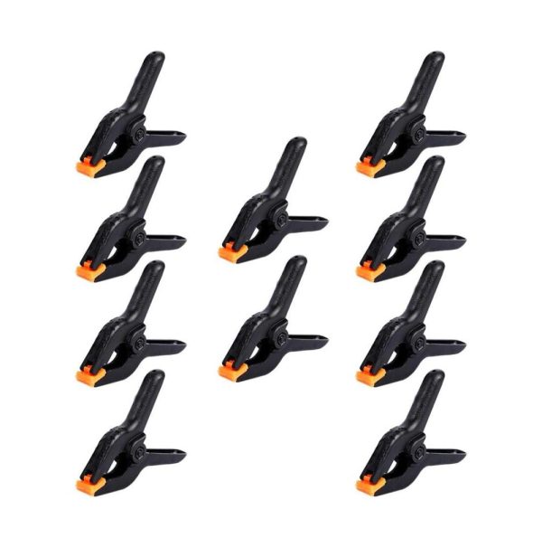 10 Packs Of 3.5 Inch Professional Plastic Small Spring Clamps Heavy Duty For Crafts And Backdrop Clips Clamps For Backdrop Stand,Photography, Home Improvement And So On | Clamps Clamps Clamps