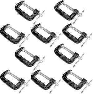 10 Pcs 2 Inch C-Clamp, Small C Clamps, Mini G Clamps For Woodworking Or Metal Workpiece, Black | Clamps Clamps Clamps