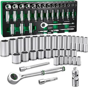 1/2" Drive Socket Set With 160-P Ratchet, 34-Piece, Sae, Superkrome Finish, Preminum Cr-V Construction, With Eva Foam Tool Organizer | Socket & Socket Wrench Sets Socket & Socket Wrench Sets Socket & Socket Wrench Sets