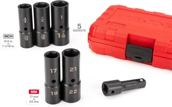 1/2 Inch Drive Thin Wall Impact Flip Socket Set (6-Piece) | Sif92400 | Socket Sets Socket Sets Socket Sets