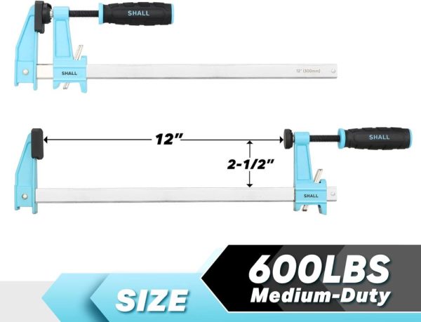 12-Inch Steel Bar Clamps Set, 4-Pack Medium-Duty Quick-Release F Clamps, 600 Lbs Load Limit For Woodworking, Metal Working, Diy And Crafts | Clamps Clamps Clamps