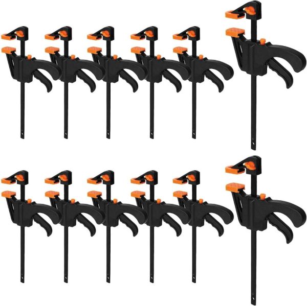 12 Pack 4 Inch Bar Clamps For Woodworking Quick Grip Clamps Trigger Clamp One Handed Ratchet Clamp, Mini Small Bar Clamps For Craft Wood Clamps For Gluing | Clamps Clamps Clamps