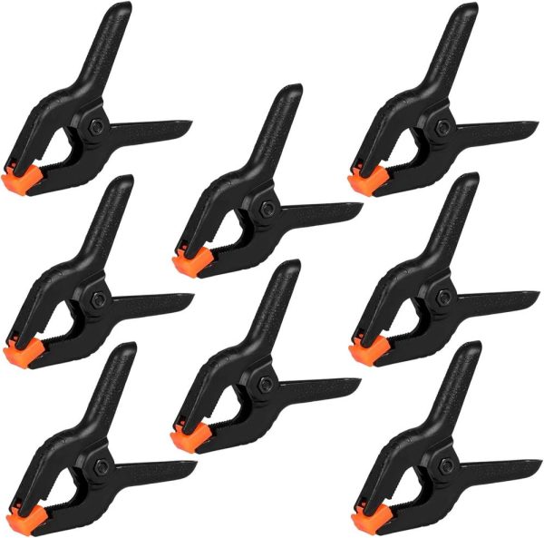 12 Pack Plastic Spring Clamps, 3.5Inch Small Heavy Duty Clips For Crafts, Backdrop Stand, Woodworking, Photography Studios (Black) | Clamps Clamps Clamps