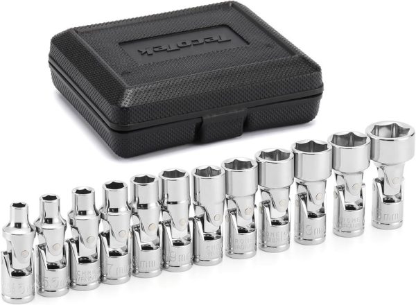 12-Piece 1/4-Inch Drive Metric Universal Joint Socket Set, Swivel Socket Set, 6-Point, 5Mm To 15Mm, Cr-V, Universal Flex Socket For Easier Access To Tight Spaces | Socket Sets Socket Sets Socket Sets