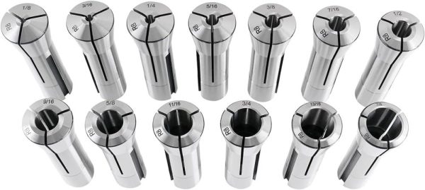 13 Pcs, 1/8-7/8” By 16Ths Precision Grade R8 Collets Hardened And Ground, 0200-0829 | Collets Collets Collets