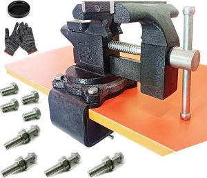 2-In-1 Work Bench Vise, Upgraded Multi-Purpose Table Vice, Universal Rotate 270°Work Clamp-On Vise, 4.5" Black | Vises Vises Vises