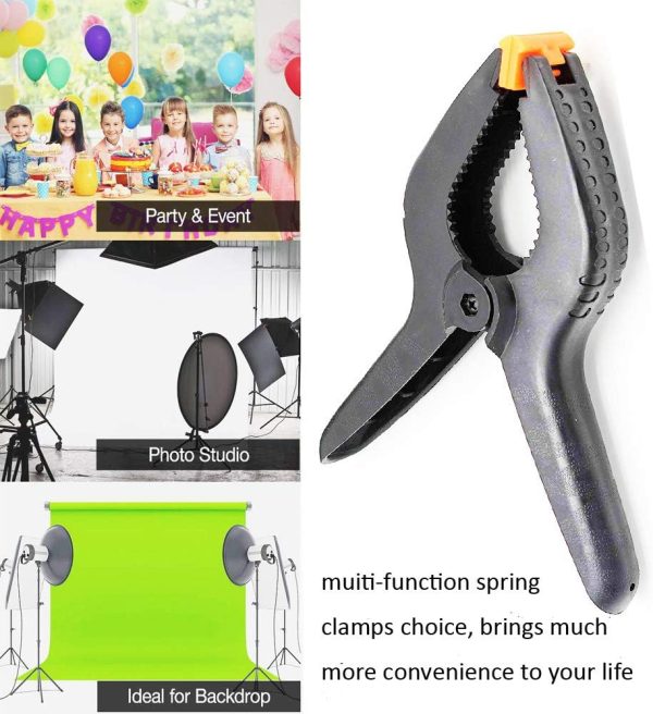 2 Pack Of 9" Large Spring Clamps Heavy Duty Nylon Muslin Woodworking Clamps Photo Studio Backdrops Backgrounds Clamps Set, The Jaws Have A Maximum Opening Of 4" | Clamps Clamps Clamps