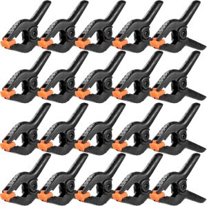 20 Packs Spring Clamps, 3.5 Inch Spring Clamps Heavy Duty For Crafts And Professional Plastic Spring Clamps For Woodworking, Small Spring Clips Clamps For Backdrop Stand Photography Clamp | Clamps Clamps Clamps