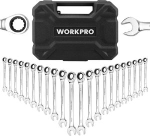 22-Piece Ratcheting Combination Wrench Set, 72 Teeth, Combo Ratchet Wrenches Set With Organizer Box, Metric 6-18Mm & Sae 1/4-3/4" | Box Wrenches Box Wrenches Box Wrenches