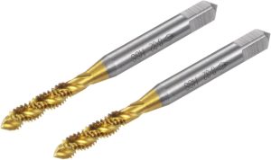 2Pcs Spiral Flute Thread Taps, 8-32 Unc H2 Screw Threading Tap, Titanium Coated 6542 High Speed Steel Machine Tapping Tools For Machinist Repair | Threading Taps Threading Taps Threading Taps