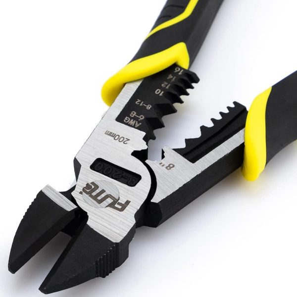 3 In 1 Multifunction Wire Cutters Heavy Duty,8 Inch Linemans Pliers Diagonal Cutting Pliers, Wire Stripper,Flush Cutters Chrome Vanadium Steel Forged | Side-Cutting Pliers Pliers Side-Cutting Pliers