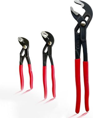 3 Pack Water Pump Pliers Set 7Inch, 10Inch, 16Inch, Wider Opening Plumbing Pliers Quick Adjustment Pliers Channel Lock Designed With Sharp And Hardened Teethpliers | Tongue-and-Groove Pliers Pliers Tongue-and-Groove Pliers