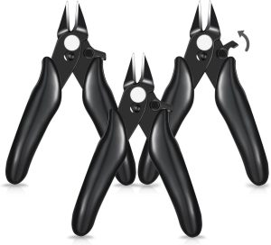 3 Packs 3.5 Inch Micro Cutter With Lock Flush Cutter Mini Wire Cutters Side Cutters Diagonal Cutting Pliers Small Flush Cut Pliers Jewelers Tools Soft Wire Snips Nippers For Electronic (Black) | Side-Cutting Pliers Pliers Side-Cutting Pliers