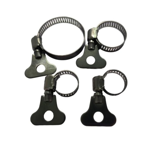 304 Stainless Steel Hose Clamps Mixed Set Of 16, Adjustable Thumb Screw Key Clamps, 6-12Mm, 13-19Mm, 19-29Mm, 21-44Mm (1/4"-1/2",1/2"-3/4",3/4"-1 1/8",13/16"-1 3/4") Sizes, 8Mm Width | Clamps Clamps Clamps