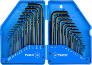 31-Piece Premium Hex Key Allen Wrench Set With Storage Case, Sae And Metric Assortment | L Shape, Chrome Vanadium Steel, Precise And Chamfered Tips | Sae 0.028 Inch – 3/8 Inch | Metric 0.7Mm – 10 Mm | Hex Keys Hex Keys Hex Keys