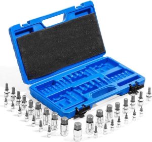 32-Pcs Master Hex Bit Socket Set S2 Steel Sae And Metric Allen Socket Bit, 5/64-Inch To 3/4-Inch, 2Mm To 19Mm Socket Tool Kit | Socket Sets Socket Sets Socket Sets