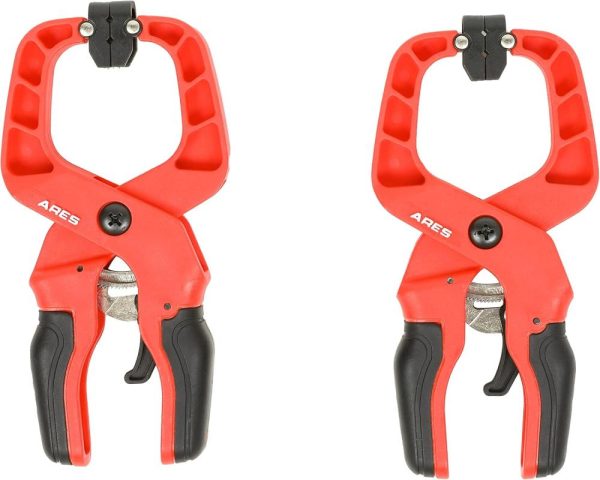 32006 – 2-Piece 5-Inch Ratcheting Quick Clamp Set – 1-1/4-Inch Jaw Opening – I-Beam Frame Design For Added Strength And Clamping Force – Soft Tpr Rubber Handles For Comfort And Control | Clamps Clamps Clamps