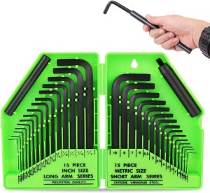 32Pcs Hex Key Set, Allen Wrench Set Inch/Metric Mm(0.7Mm-10Mm) Sae(0.028"-3/8) | Hex Keys Hex Keys Hex Keys