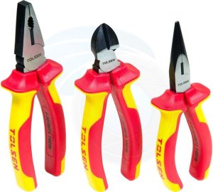 3Pcs Vde Insulated 1000V Side Cutter Combination Long Nose Plier Set | Tongue-and-Groove Pliers Pliers Tongue-and-Groove Pliers