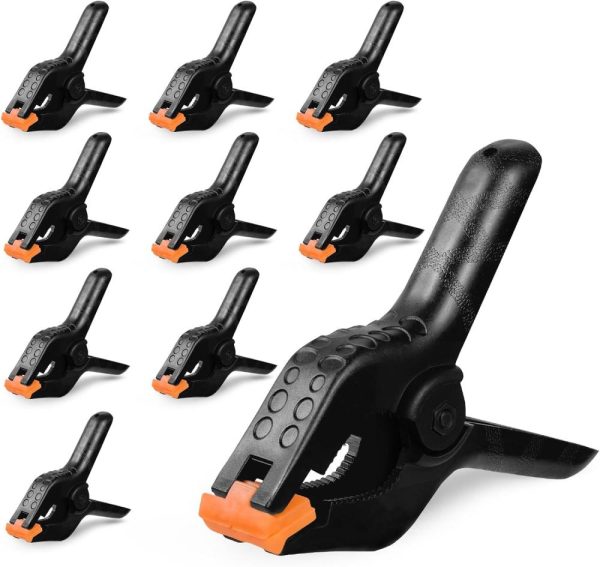 4.5 Inch Spring Clamps Heavy Duty – 10 Pack Spring Clips Plastic Clamp Set, Backdrop Clips Clamps For Crafts Woodworking Photography, Strong Clamps For Backdrop Stand Outdoor Home Project | Clamps Clamps Clamps