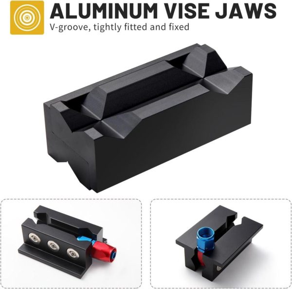 4" Nylon Vise Jaw Pad, Magnetic Reversible Pad, Soft Vice Jaws Cover, Suitable For Professional Multi-Purpose Vice Mouth Protection Plug-In Of Any Metal Desktop Vice, Black | Vises Vises Vises