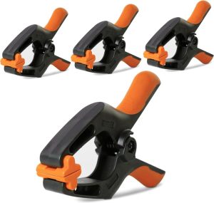 4-Pack Spring Clamps Heavy Duty – 6 Inch Large Plastic Clamps For Crafts And Pool Cover Clips With 3 Inch Jaw Opening- Wodworking Clamps For Cover Holding And Wood Gluing (6 Inch Pack Of 4) | Clamps Clamps Clamps