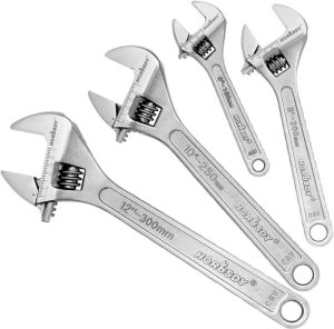 4-Piece Adjustable Wrench Set, Cr-V Steel, Wrenches Set(6-Inch, 8-Inch, 10-Inch, 12-Inch) | Adjustable Wrenches Adjustable Wrenches Adjustable Wrenches