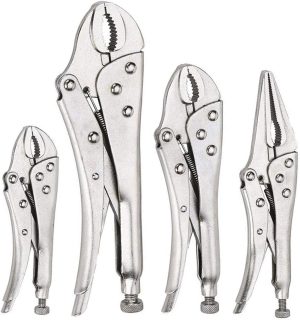 4-Piece Locking Pliers Set, 5", 7" And 10" Curved Jaw Locking Pliers, 6-1/2" Long Nose Locking Pliers Included, Vice Grip Wrench Set | Vise Grips & Locking Pliers Pliers Vise Grips & Locking Pliers