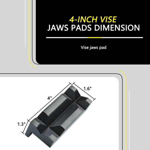 4" Vise Jaw Pads Magnetic Aluminum Vise Jaw Caps Reversible Pipe Vise An Fitting Vice Jaw Covers Professional Multipurpose Vise Protection Inserts (Black) | Vises Vises Vises