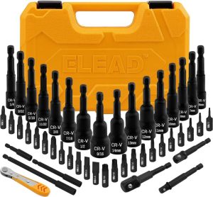 47-Piece Magnetic Nut Driver & Screwdriver Bit Set – Strong Magnetic Nut Drivers For Impact Drill, Power Nut Driver, Screwdriver Bit, Mini Ratcheting Wrench, Drill Bit Extension & Socket Adapter | Multi-Bit Drivers Multi-Bit Drivers Multi-Bit Drivers