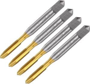 4Pcs Spiral Point Plug Taps, M4 X 0.7 Metric Thread Screw Tap, Titanium Coated High Speed Steel 6542, Machine Tapping Threading Repair Tool | Threading Taps Threading Taps Threading Taps