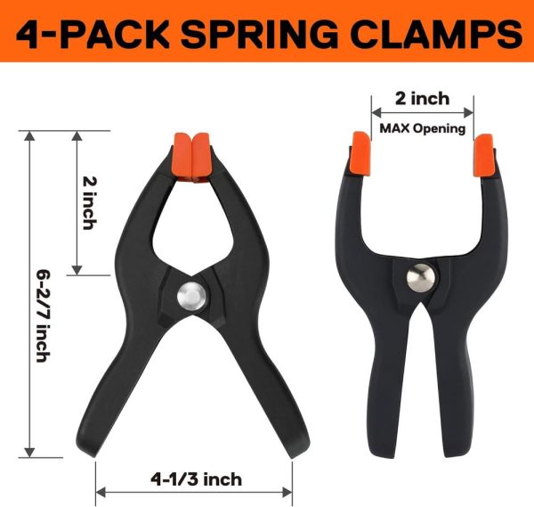 5-In-1 Strap Clamp With 4-Pack 6-2/7" Spring Clamps, Woodworking Frame Clamping Strap Holder, Rapid Acting Band Clamp | Clamps Clamps Clamps