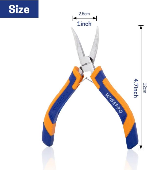 5 Inch Mini 45-Degree Bent Nose Pliers, Snipe Nose Pliers, Curved Nose Pliers For Jewelry Making, Repairing | Needle-Nose Pliers Needle-Nose Pliers Needle-Nose Pliers