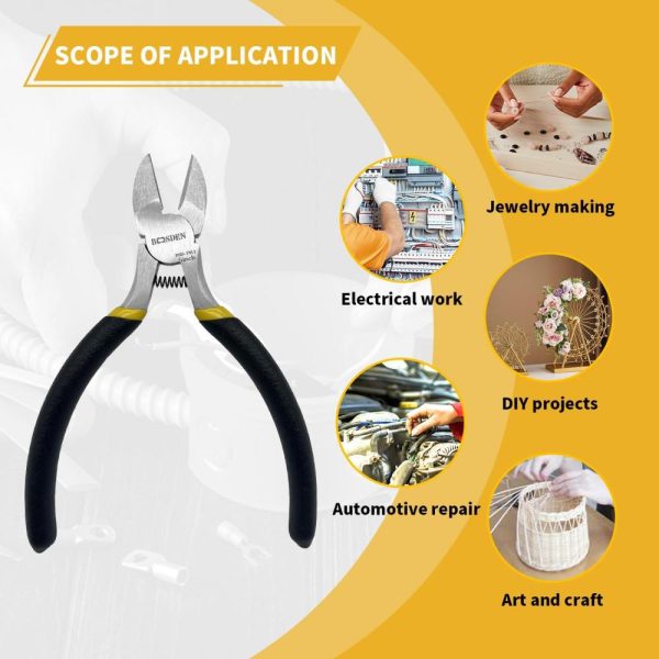 5" Side Cutters, Small Diagonal Cutting Pliers, Mini Side Cutting Pliers, Spring Loaded Wire Cutters, Wire Snips | Side-Cutting Pliers Pliers Side-Cutting Pliers