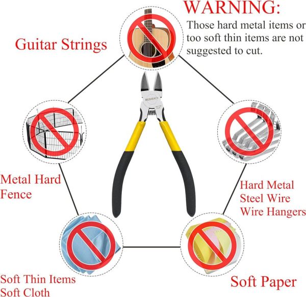 5" Wire Cutters, 5 Pack, Precision Cutting Pliers, Ultra Sharp Wire Snips Wire Clippers, Spring Loaded Flush Cutter, Diagonal Cutting Pliers For Jewelry Making Crafting, Wire Cutters Set | Side-Cutting Pliers Pliers Side-Cutting Pliers