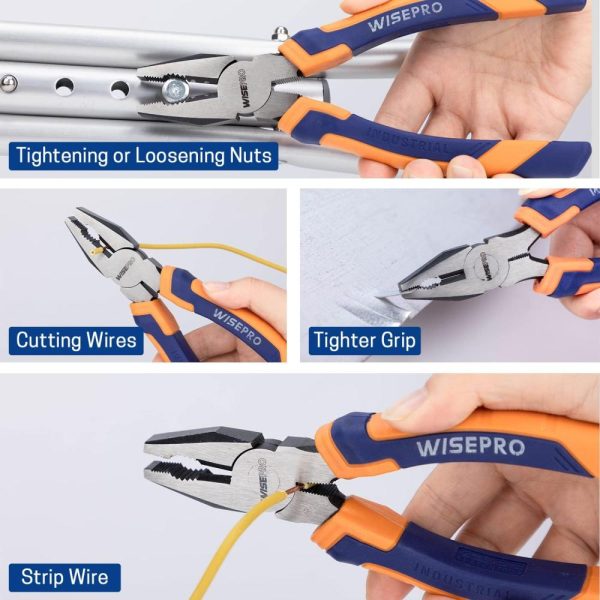 6"/ 7"/ 8" Combination Pliers Lineman Pliers Multifunctional Tools With Side Cutter (60Crv Chrome Vanadium Steel) | Side-Cutting Pliers Pliers Side-Cutting Pliers