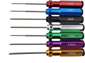 6 Color/7 Color Hex Wrencher Hex Screwdriver For Rc Car,Helicopter,Remote Control Car/Airplane,0.05In-1/16In-3/32In-5/64In-1.5Mm-2.5Mm-3.0Mm(New Upgrade) (7 Color White Steel（Hss）) | Screwdrivers Nut Drivers Nut Drivers