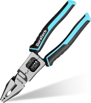 6-In-1 Linesman Pliers, 8.5" Multipurpose Combination Pliers With Wire Stripper/Crimper/Cutter Function, Heavy Duty Side-Cutting Pliers For Crimping, Stripping, Shearing, Screwing | Side-Cutting Pliers Pliers Side-Cutting Pliers