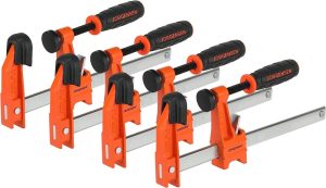 6 Inch Bar Clamp Set, 4 Pack Steel F Clamp Light Duty, 300 Lbs Load Limited, For Woodworking, Metalworking, Diy | Clamps Clamps Clamps