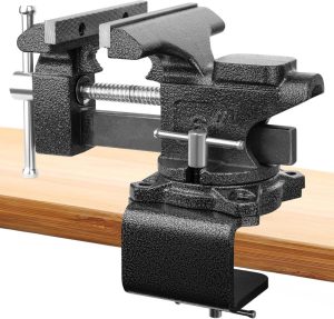 6-Inch Bench Vise, Workbench Vise With Heavy Duty Forged Steel Construction, Built-In Pipe Jaw And Swivel Base, Table Vise For Woodworking, Pipe Vise Stand For Home Workshop Use Or Diy Job | Vises Vises Vises