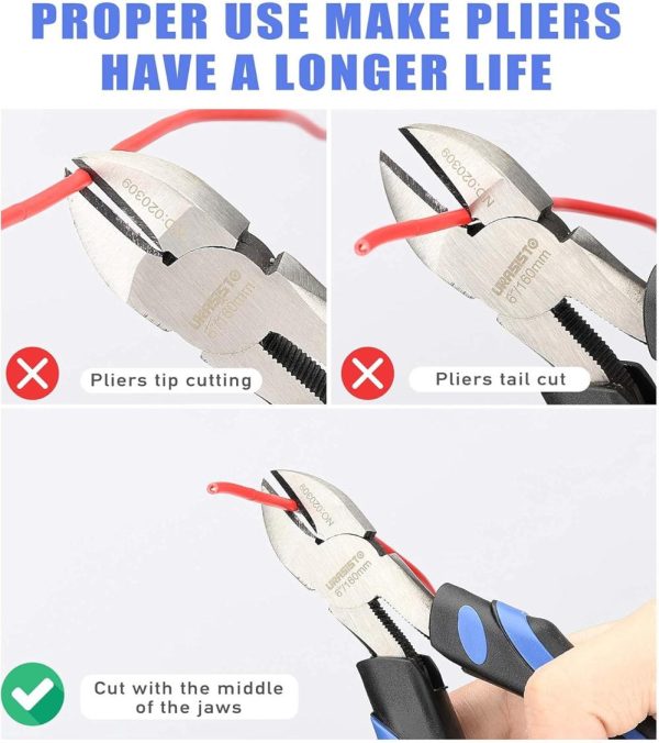 6-Inch Side-Cutting Pliers Diagonal Pliers With Heavy Duty Nickel Chromium Steel Construction | Side-Cutting Pliers Pliers Side-Cutting Pliers