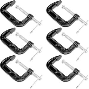 6 Pcs 3 Inch C-Clamp, Small C Clamps, Mini G Clamps For Woodworking Or Metal Workpiece, Black | Clamps Clamps Clamps