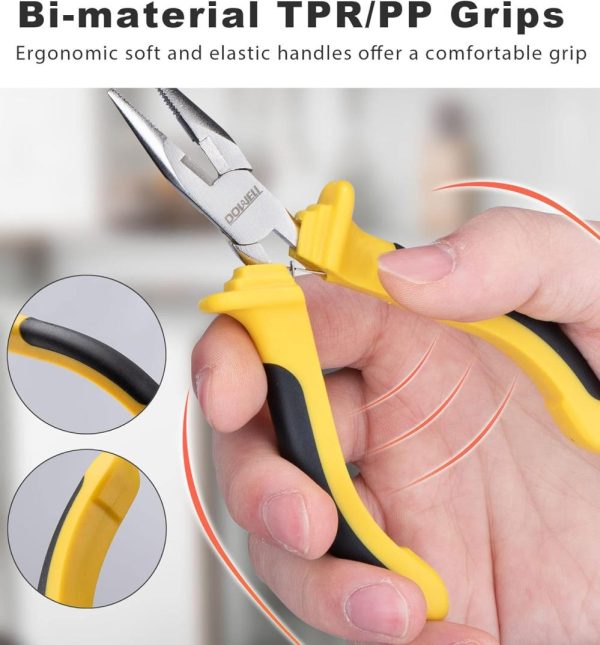 6-Piece Mini Pliers Set Needle Nose Diagonal Long Nose Bent Nose End Cutting And Linesman For Making Crafts Repairing Electronic Devices With Pouch | Needle-Nose Pliers Needle-Nose Pliers Needle-Nose Pliers