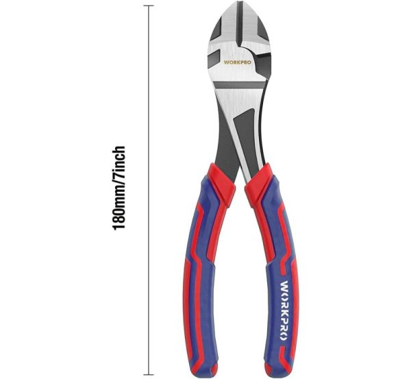 7-Inch Diagonal Pliers In Crv Steel For Cutting Wires, Bi-Material Handle Comfort Grip | Side-Cutting Pliers Pliers Side-Cutting Pliers