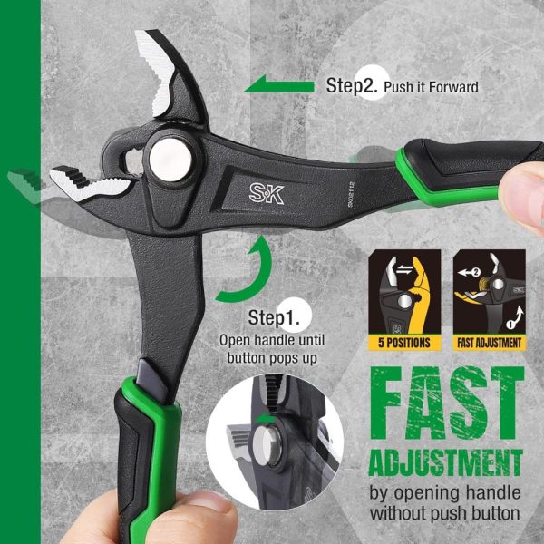 8-Inch Adjustable Slip Joint Pliers, Premium Cr-V Construction, Suregrip V-Jaw Design With Comfortable Grips | Slip-Joint Pliers Pliers Slip-Joint Pliers