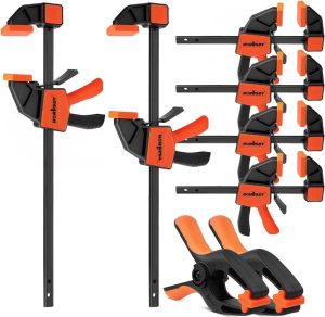 8-Pack Bar Clamps For Woodworking, 12" And 6" Bar Clamps, Wood Working Clamps Sets, Quick Clamps F Clamp With 150 Lbs Load Limit (8-Pack Wood Clamps) | Clamps Clamps Clamps