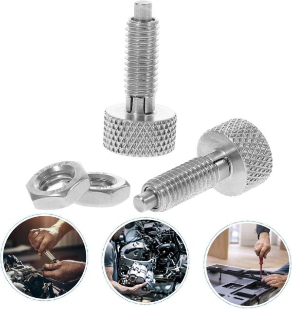 8 Pcs Knurled Knobs Spring Plunger Knob Locating Plungers Toolbox Locking Spring Screw Spring Loaded Toolbox Accessories Rolling Toolbox Manual Large Toolbox Stainless Steel | Spring Plungers Spring Plungers Spring Plungers