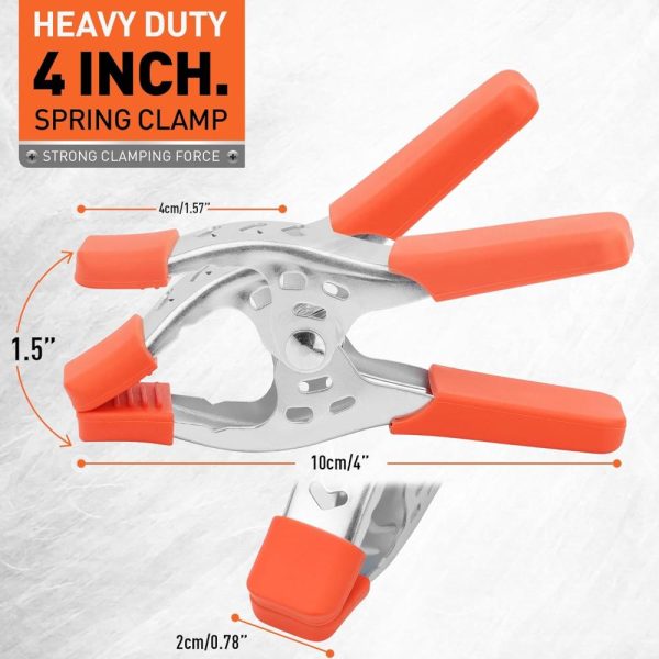 8-Piece 4" Inch Spring Clamp, Heavy Duty Spring Metal Spring Clamps, 1.5"-Inch Jaw Opening。 | Clamps Clamps Clamps